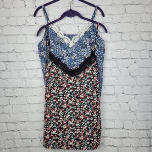 2-Piece Size 1X Floral Lace Trim Tops